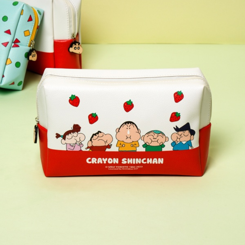 Crayon Shin-chan Square Leather Pouch Large ( Red | Mint) | Shopee ...