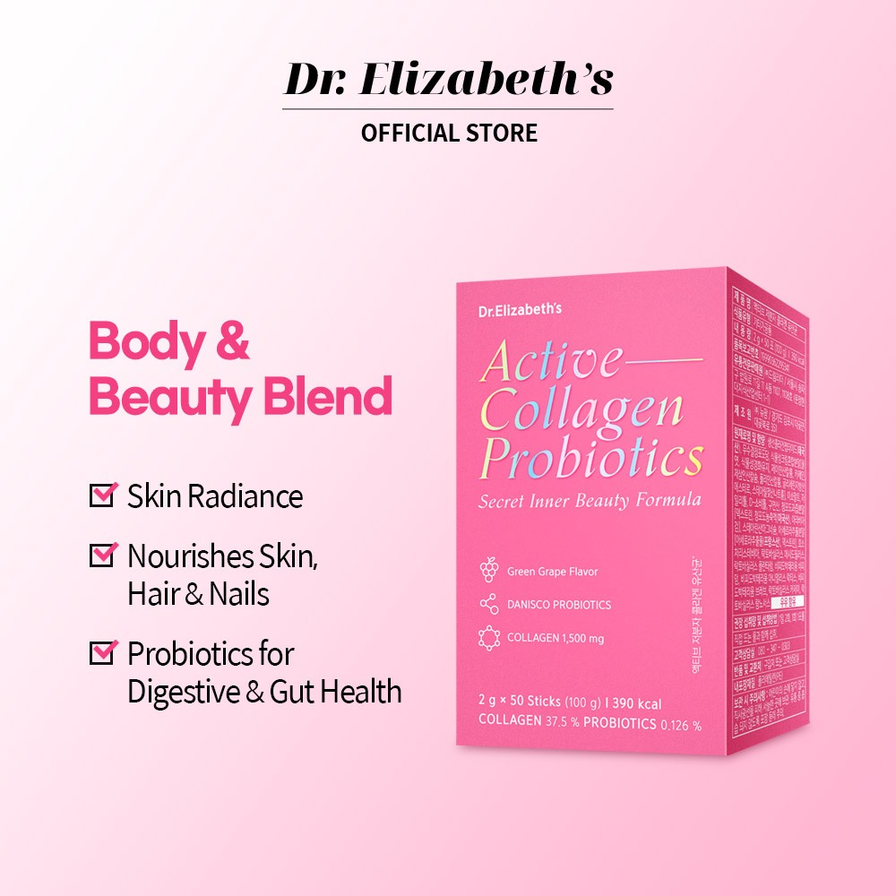Dr. Elizabeth's Inner Beauty Low Molecular Fish Collagen Probiotics(2g ...