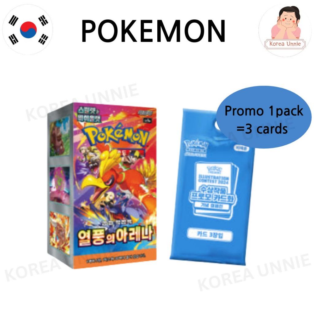 Korean 151 Booster Box Pokmon Scarlet & Violet Heat Wave Arena Booster Box  (Korean) - 30 Packs, No Promo Pokemon Booster Box