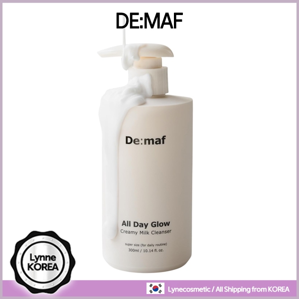 DE:MAF All Day Glow Creamy Milk Cleanser 300ml / DEMAF Gentle Face Wash ...