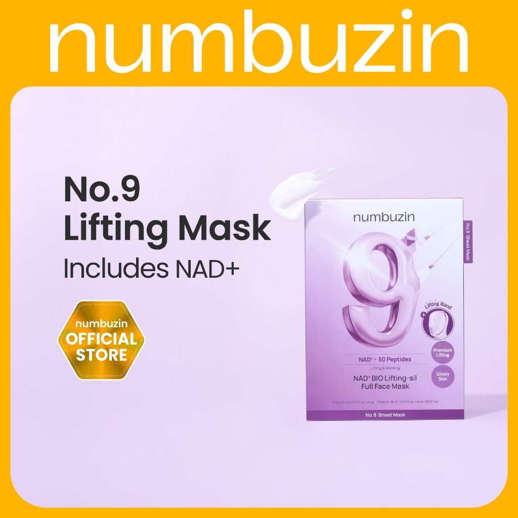 [Numbuzin Official] No.9+ NAD+ BIO Lifting-sil Full Face Mask 4ea ...