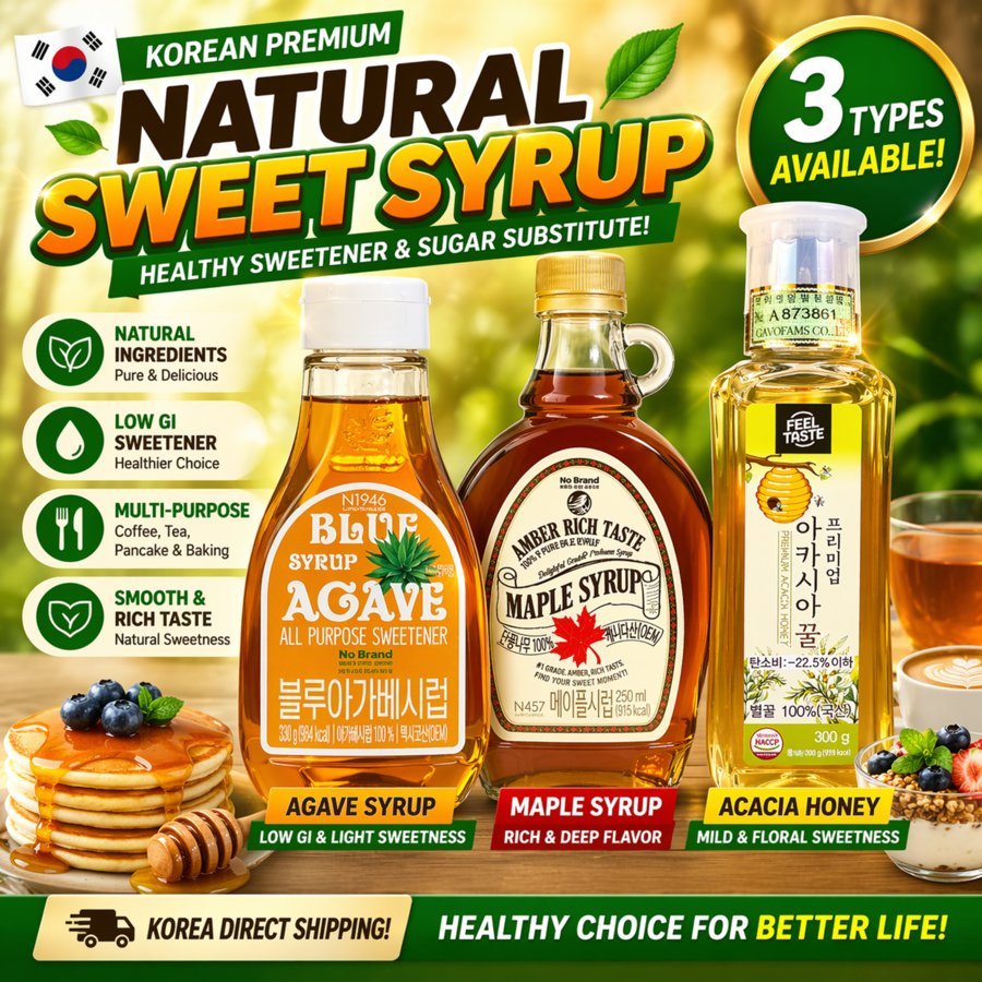 Natural Sweet Syrup Set Agave Maple Acacia Honey Sugar Substitute