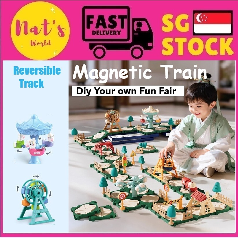 Magnetic Train Electric Train Set Flexible Race Track for Kids Monorail ...