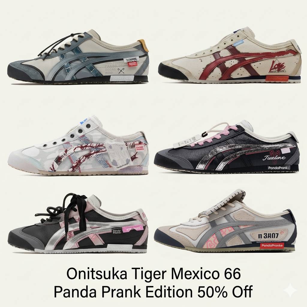 Authentic Onitsuka Tiger Mexico 66 Panda Prank Edition Sneaker