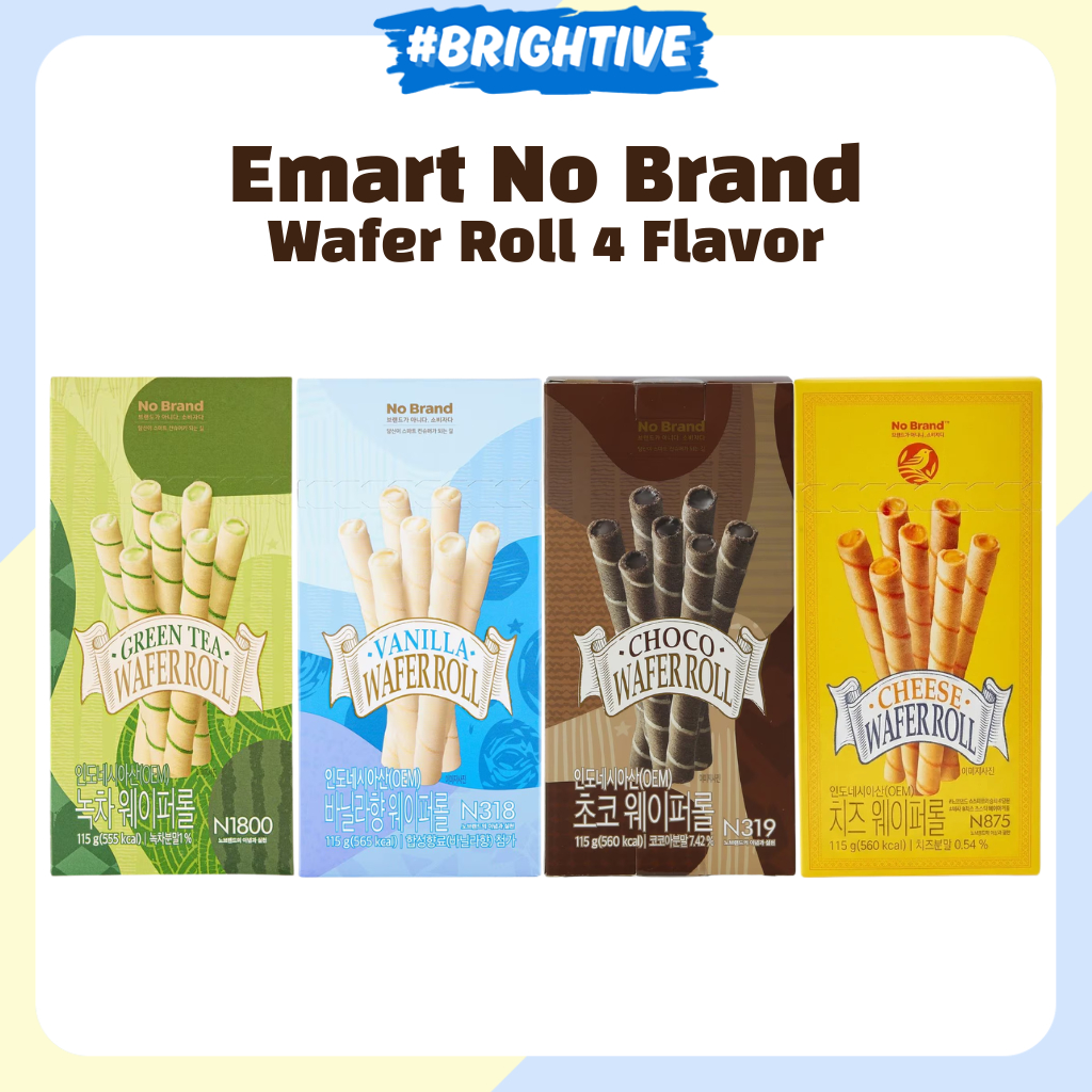 EMART No Brand Wafer Roll 4 Flavor Variations / Choco Wafer Roll 115g ...