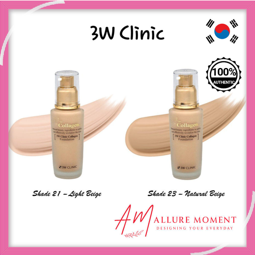 [3W Clinic] Collagen Foundation 50ml – Shade 21 Light Beige / Shade 23 ...