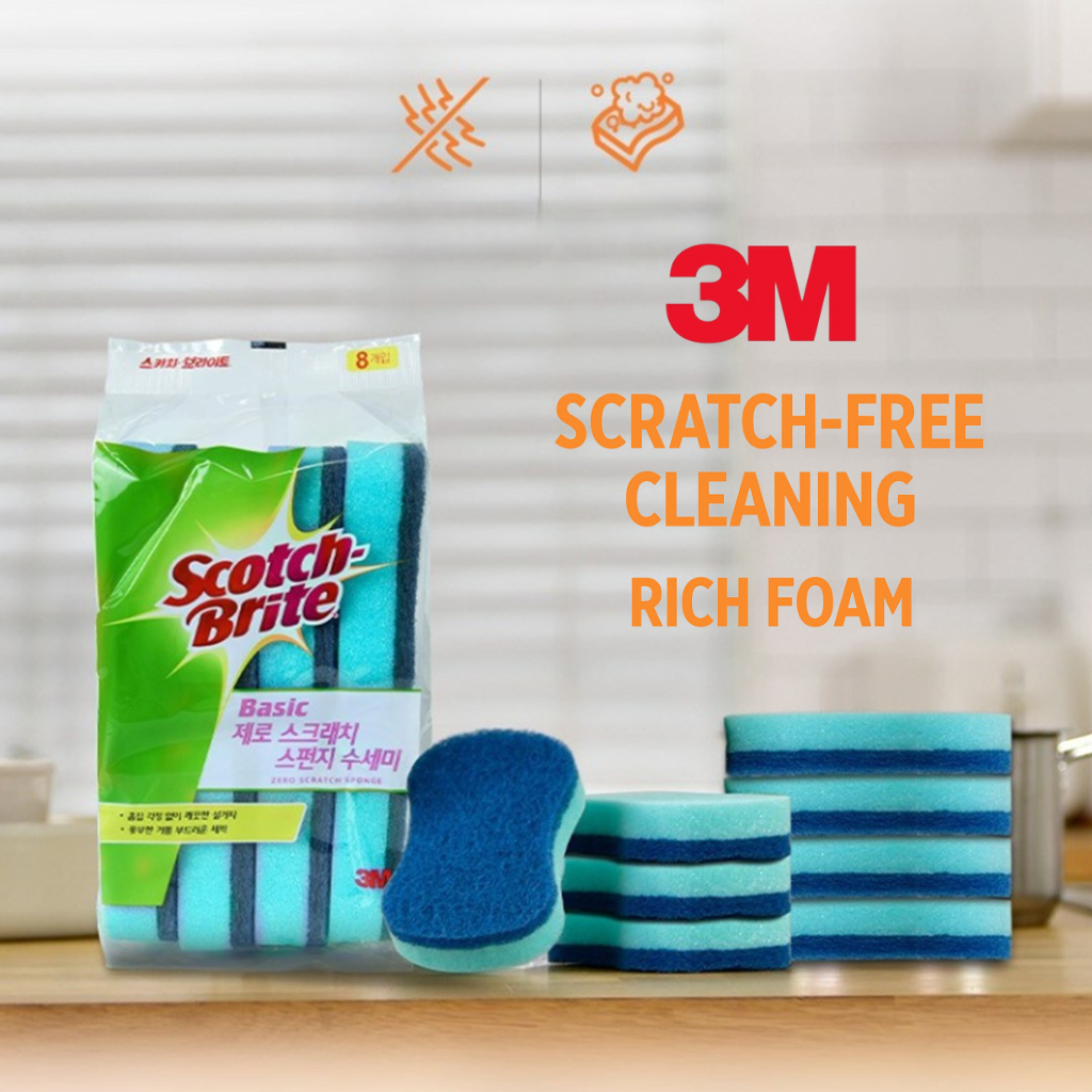 Scotch-Brite Zero Scratch Dish Washing Sponge – 3M Kitchen Cleaning ...