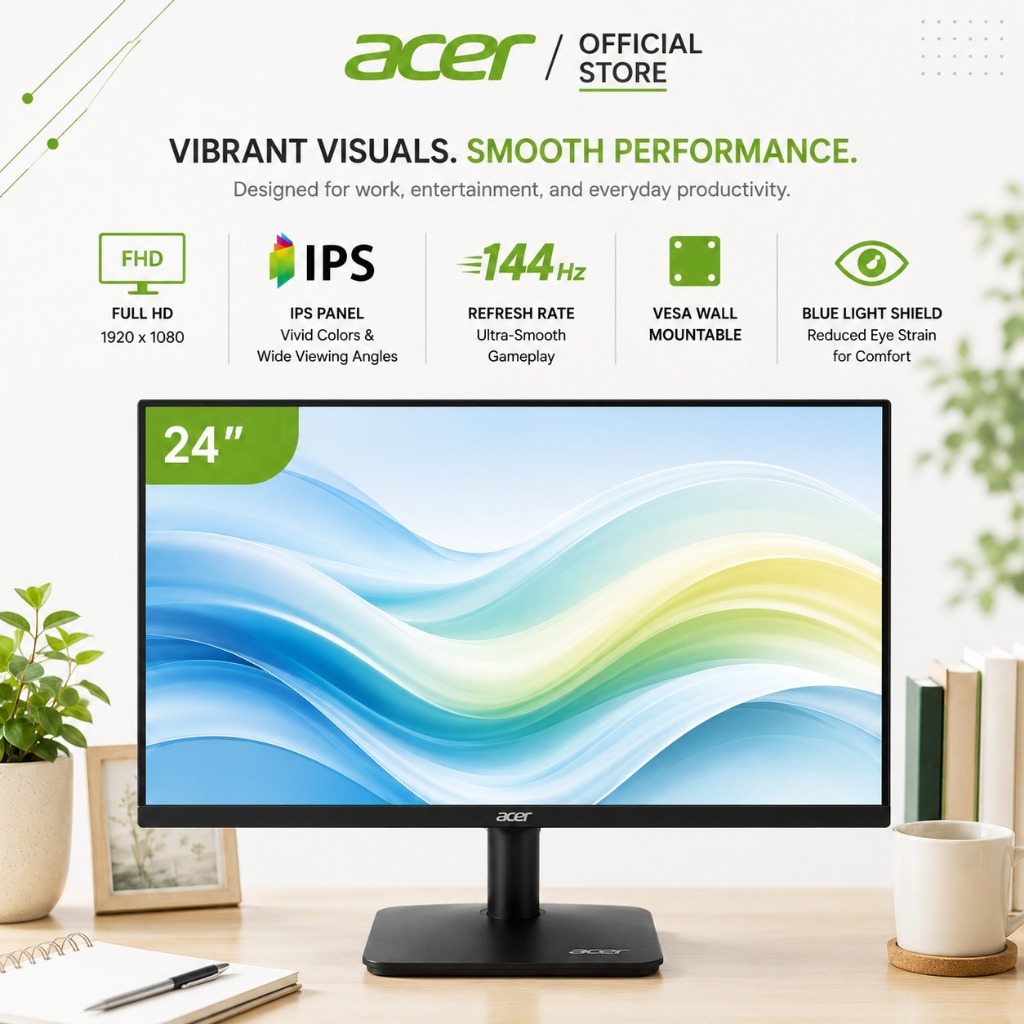 Acer KA242Y P6 24-Inch FHD IPS Monitor with 144Hz Refresh Rate 144hz ...
