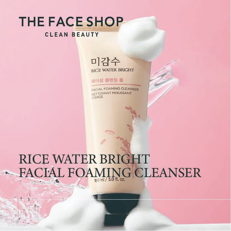 [The Face Shop] Rice Water Bright Facial Foaming Cleanser (Foam ...