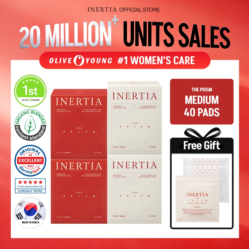 [Bundle of 4] Korea INERTIA Organic Sanitary Pads with Wings for Women ...