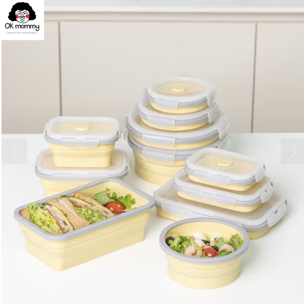 Daiso Korea - Collapsible Silicone Rectangular Container-Round(350ml ...