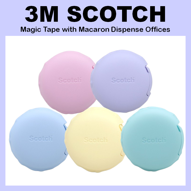 [3M Scotch] Magic Tape with Macaron Dispense Offices School equipment ...