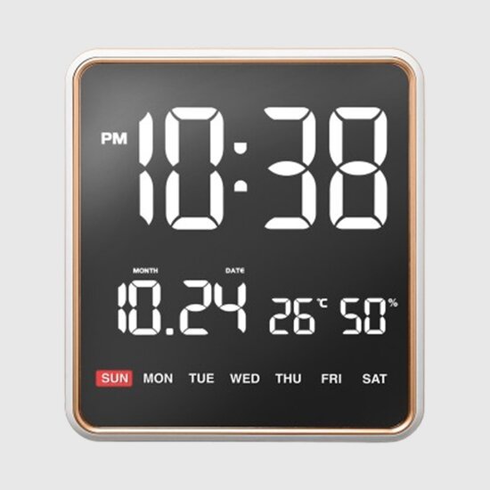 ORIENT Silhouette Square Digital Calendar Wall & Table Dual LED Clock ...