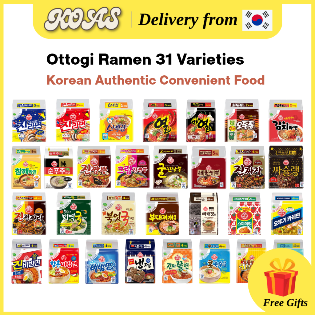 [Ottogi] Korean Authentic Instant Ramen | 31 Varieties | Soup, Stir-Fry ...