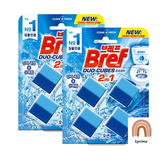 [kprime] New BREF Duo Cube Toilet Bowl Cleaner Blue Ocean 1 pack (4p ...