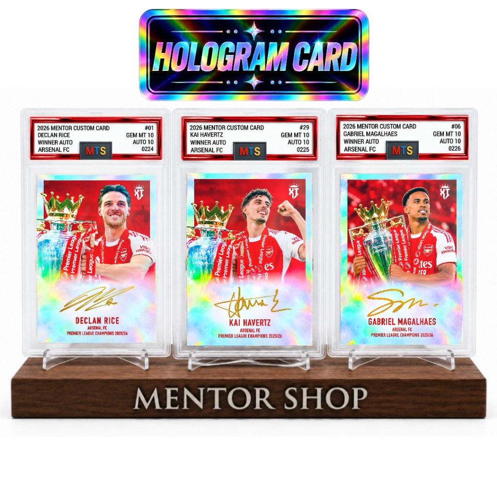 [Mentor Shop] Arsenal EPL Winner Auto Hologram Custom Card – Declan ...
