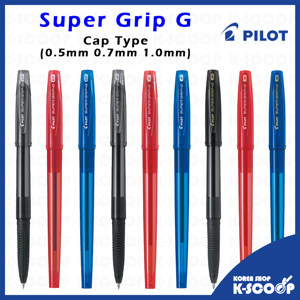Pilot Super Grip G Retractable Ballpoint Cap Type Pen 0.5mm 0.7mm 1.0mm ...