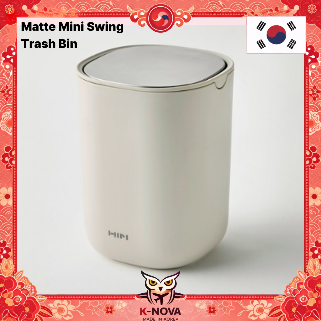 [HANSSEM] Matte Mini Swing Trash Bin 1.5L Minimal Desk Waste Bin ...