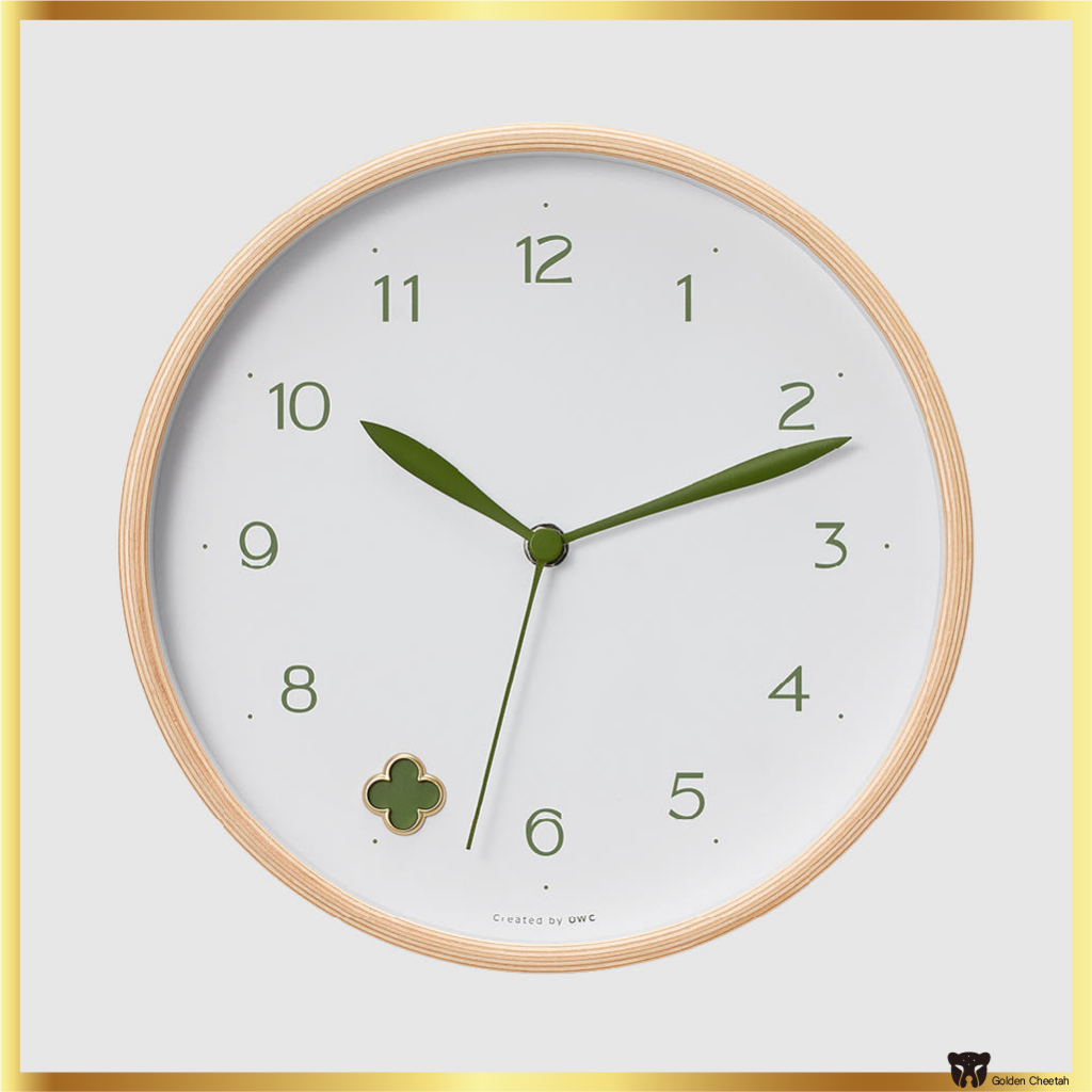 OWC Lucky Clover Plywood Wall & Table Clock S 25.5cm | Analog Silent ...