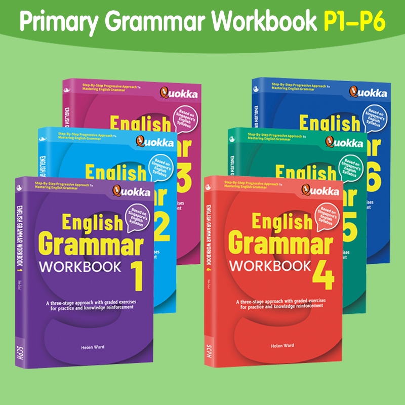 Primary 1-6 English Grammar Workbook full set 6 books| P1-6 English ...