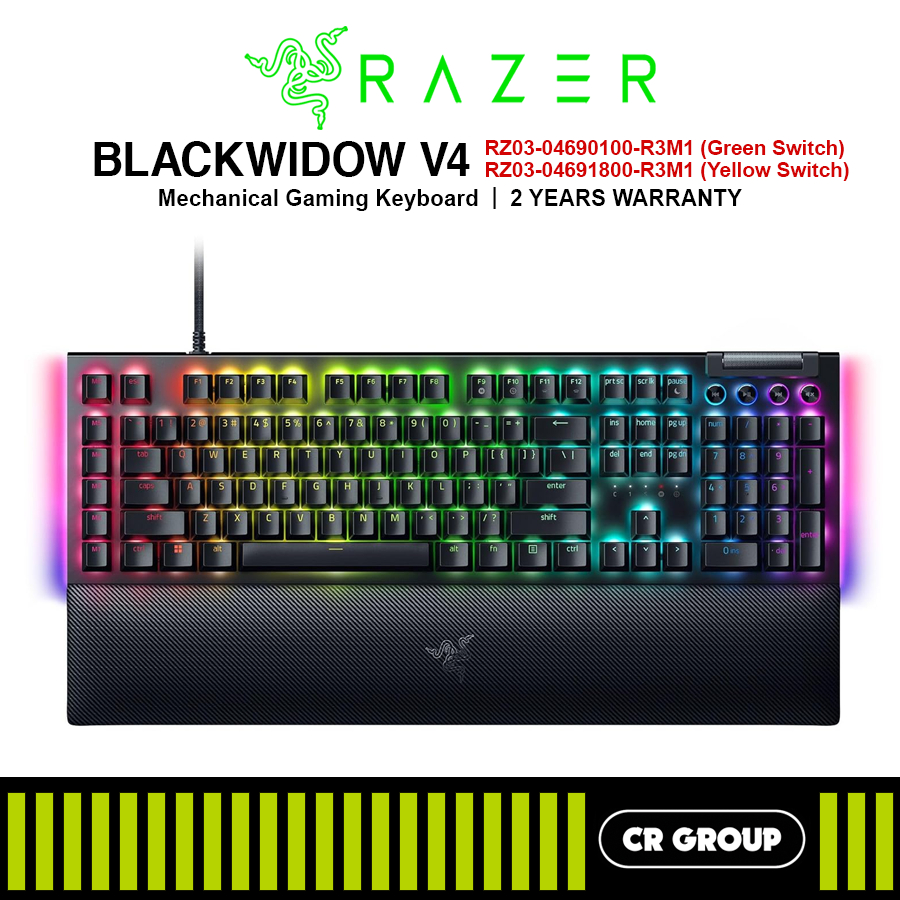 Razer BlackWidow V4/V4X - Mechanical Gaming Keyboard - Green/Yellow ...