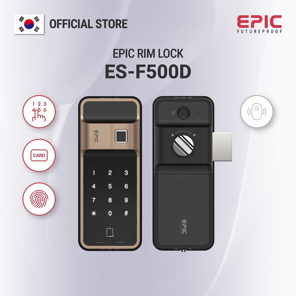 EPIC ES-F500D GOLD Digital Door Lock | Rim Type Smart Lock | Shopee ...