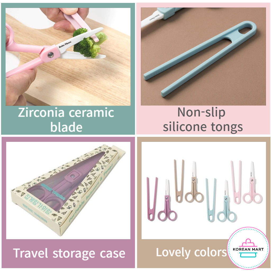 BEBE THERA Baby Food Scissors & Tongs + Case / Ceramic Baby Food ...