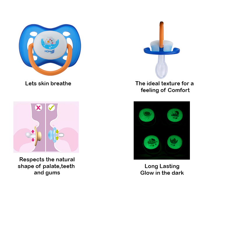 HOMIE Ultra Air Pacifier/Light Breathable Glow-in-The-Dark Baby ...