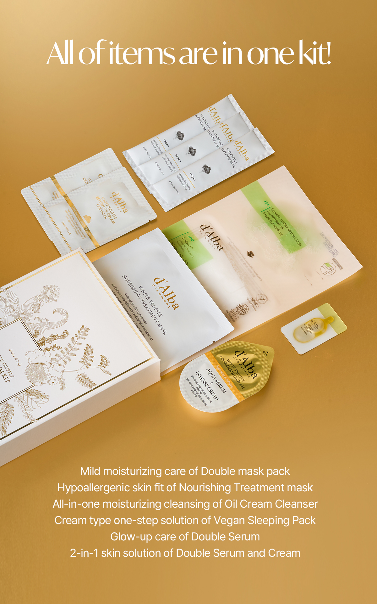 [D'ALBA OFFICIAL] Premium Kit (Nourishing Mask 1pc, Double Mask Pack ...