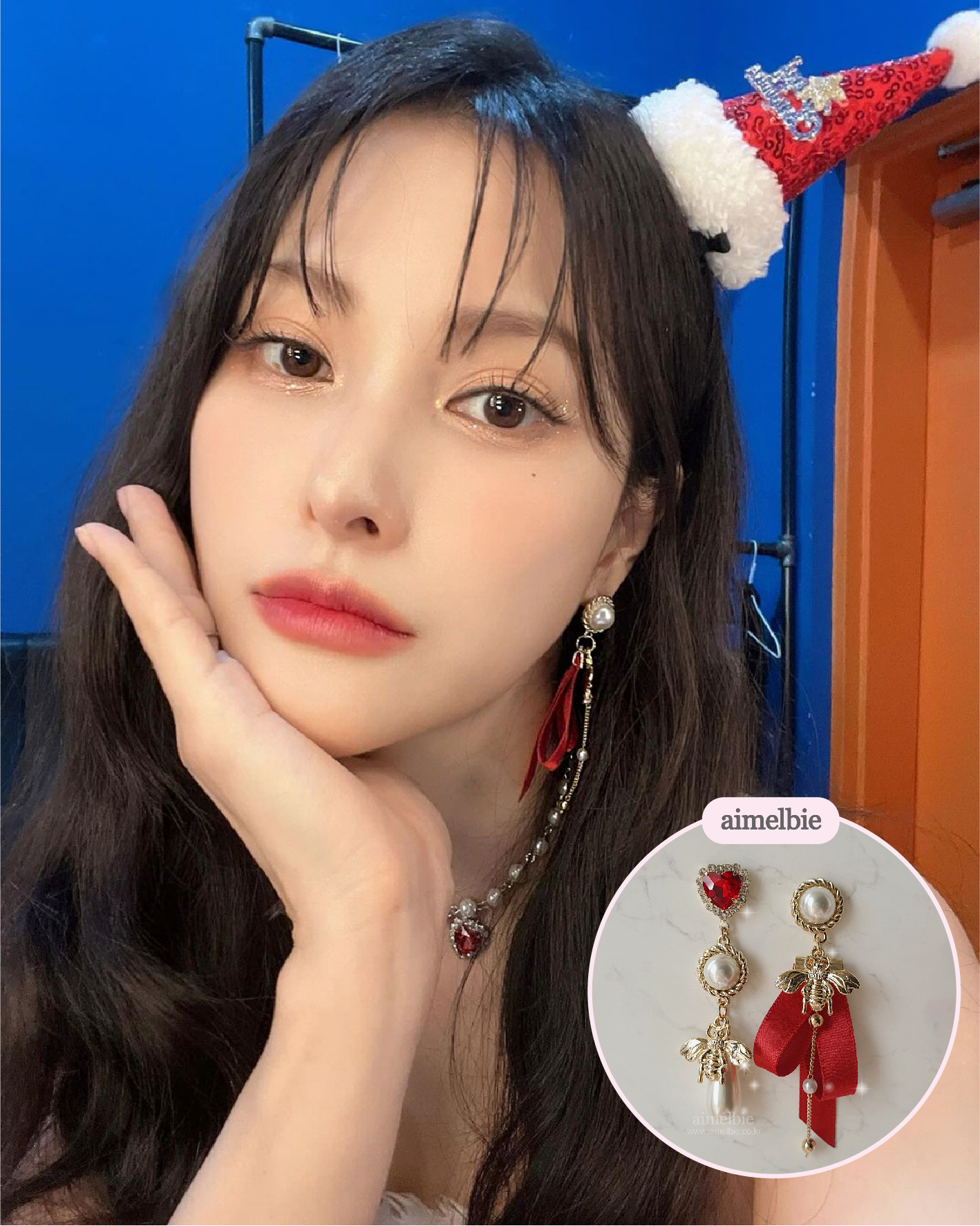 ♥ Korean Jewelry aimelbie ♥ The Royal Red Queen Bee Earrings