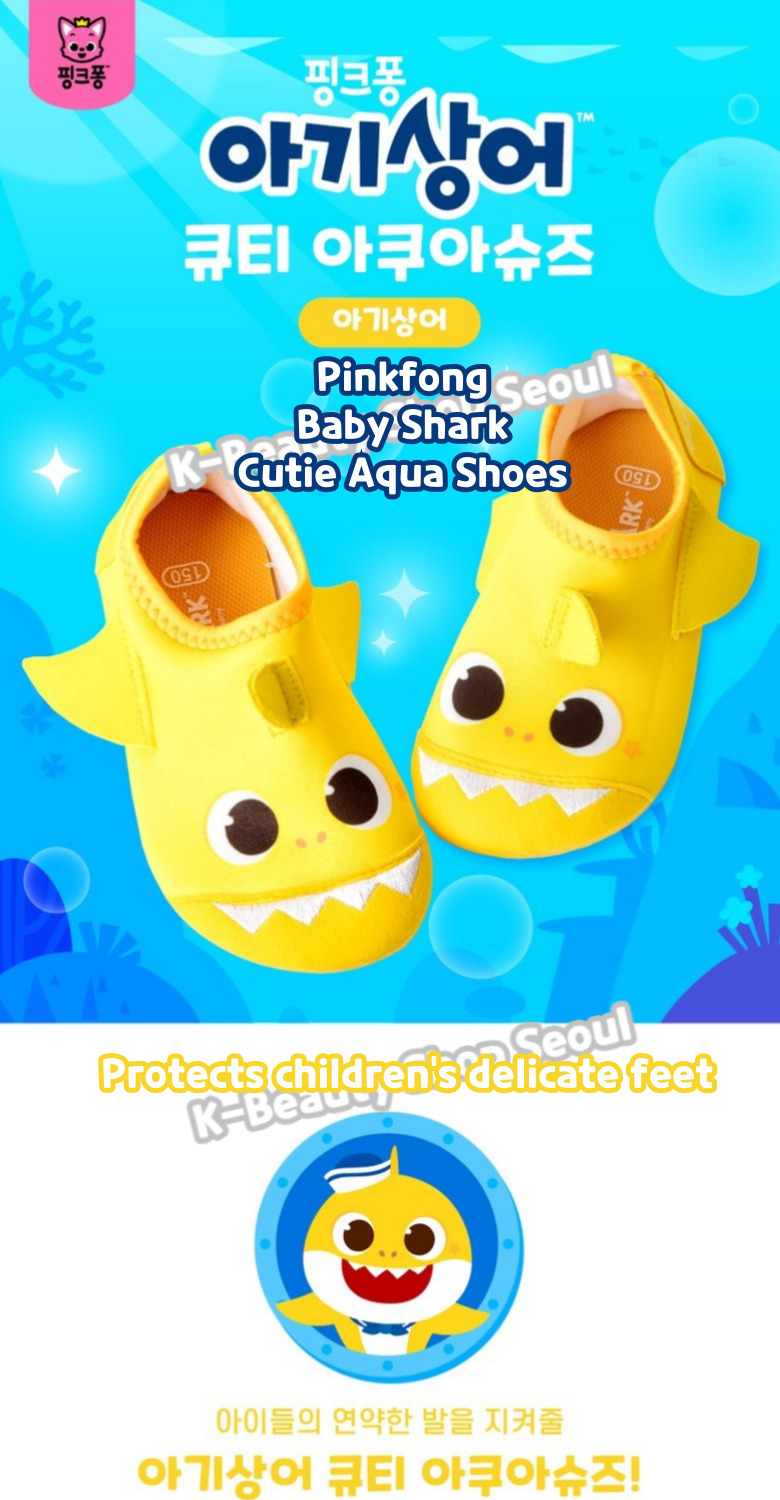 Pinkfong Baby Shark Kids Cute Aqua Water Shoes 23WS-PF02 Shopee