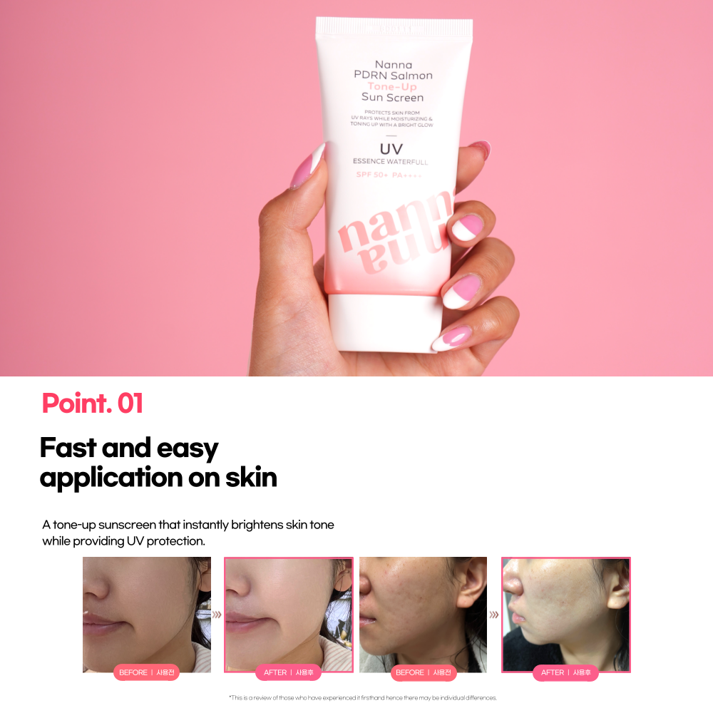 Nanna PDRN Salmon Tone-Up Sunscreen SPF 50+ PA++++ 50ml | Shopee ...