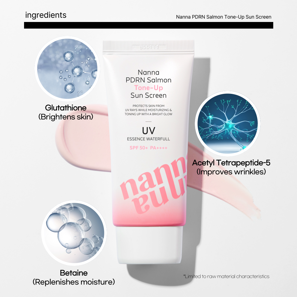 Nanna PDRN Salmon Tone-Up Sunscreen SPF 50+ PA++++ 50ml | Shopee ...