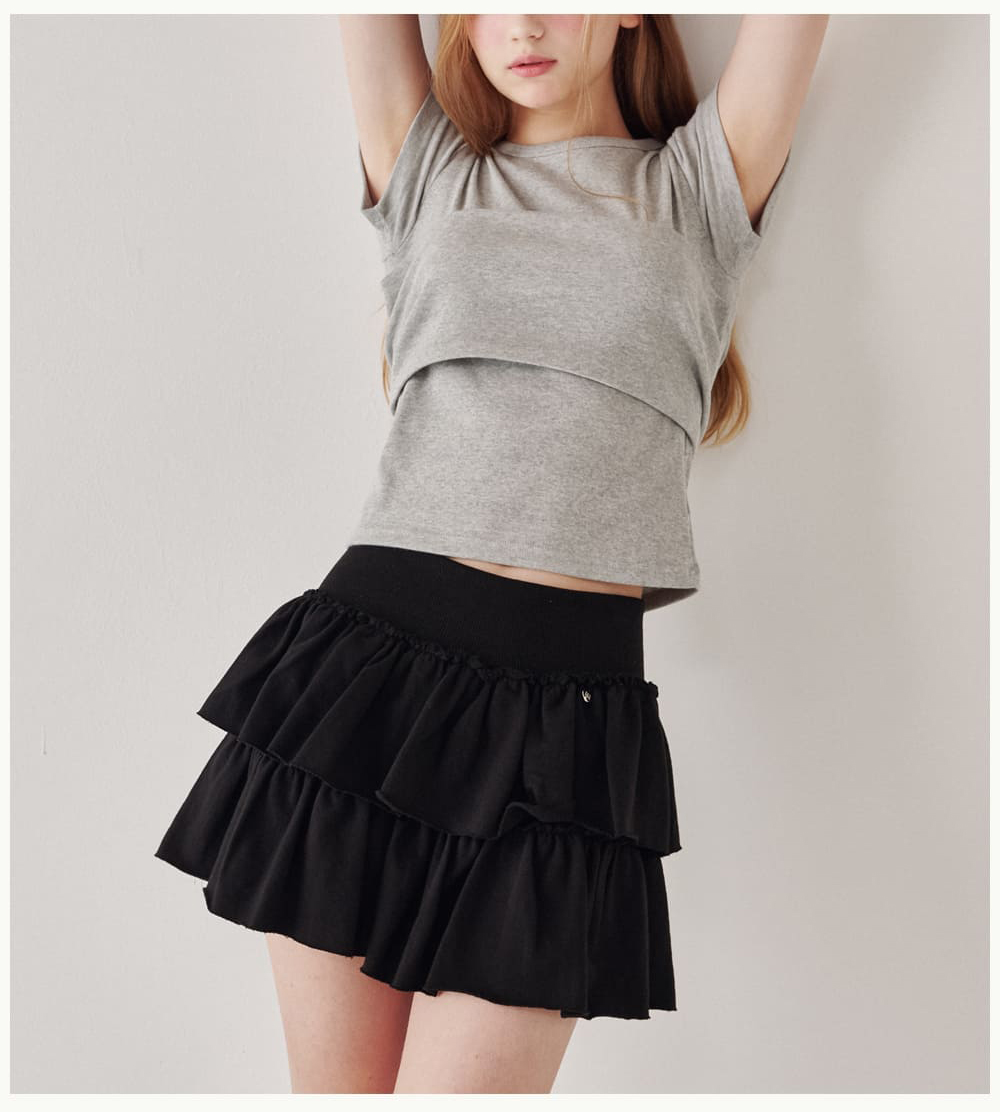 【RONRON】 IRREGULAR RUFFLE PANTSKIRT ♥2COLOR RONRON STRIPE CANCAN RUFFLE LAYERED PANTSKIRT PINK – SeoulSeoul
