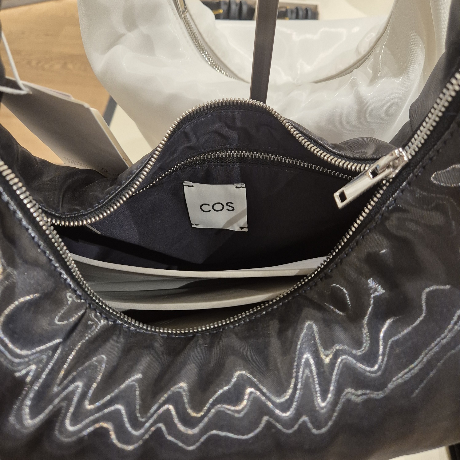 Ready Stock)COS MINI HIGH SHINE SHOULDER BAG-NAVY | Shopee