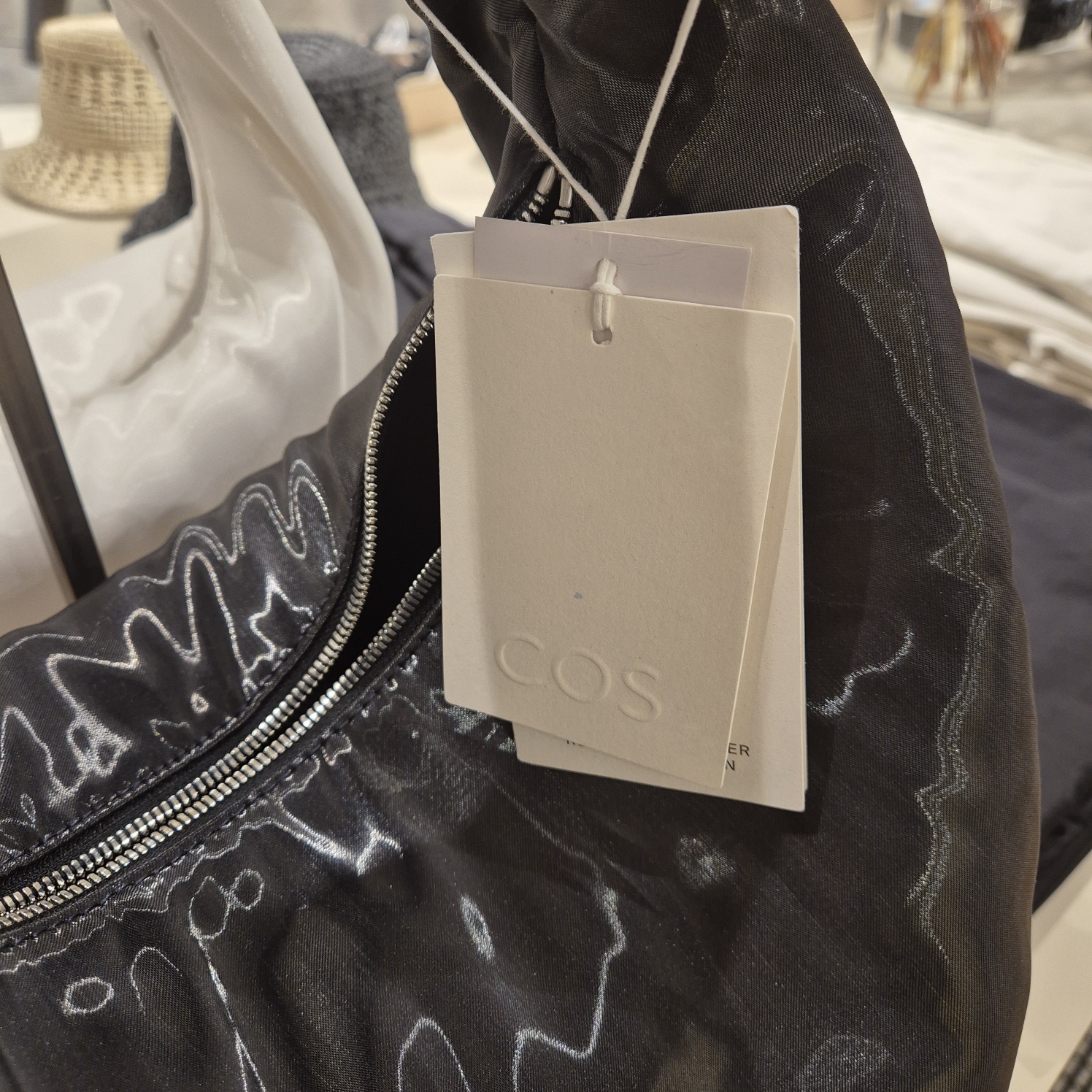 【COS】 High Shine Crossbody Bag Navy COS High-shine Shoulder Bag in Gray | Lyst