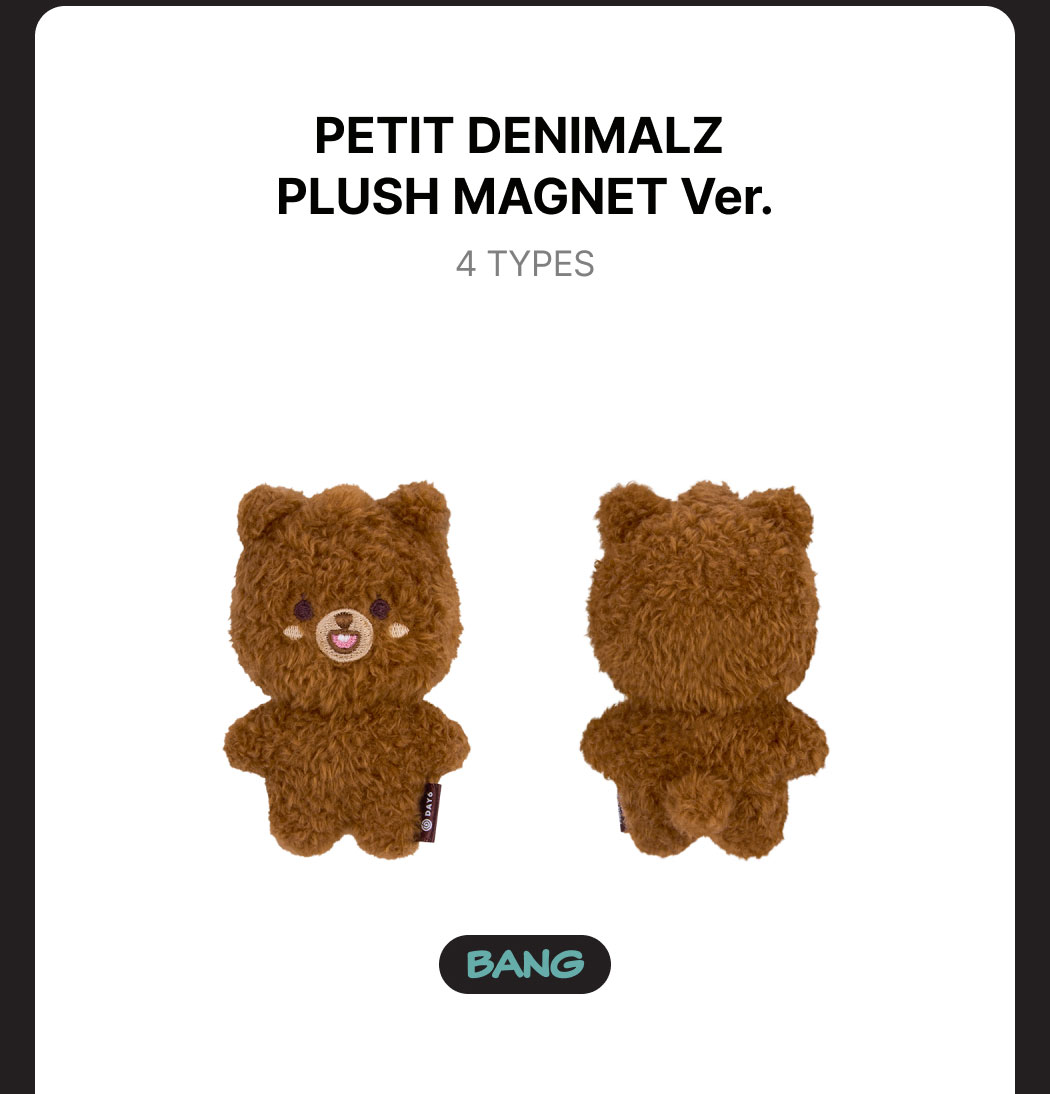 Plush Magnet Ver Day6 X Denimalz Mission No9 Official Md 14th