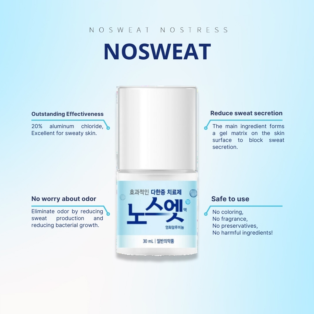 NOSWEAT Sense Solution, Anti-perspirant roll on, 30ml, Reduce Excessive ...