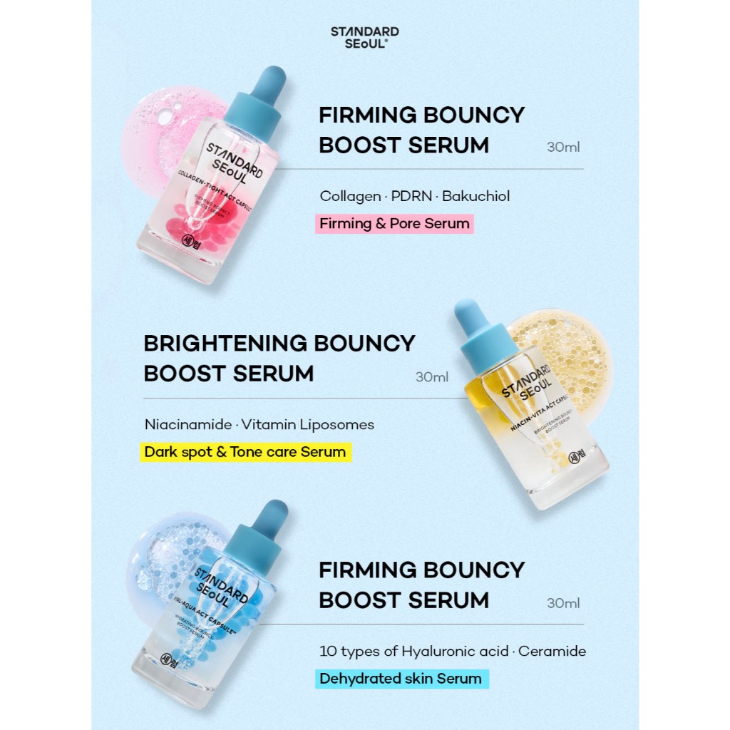 [Standard Seoul] Bouncy Boost Serum 30ml + Barrier Glass Gel Cream 50ml ...