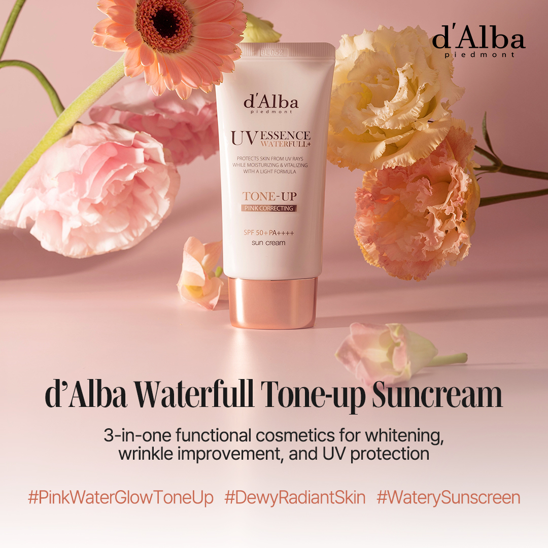 [d'Alba Official] Waterfull Tone-up Pink Sunscreen 50ml, Vegan, SPF 50 ...