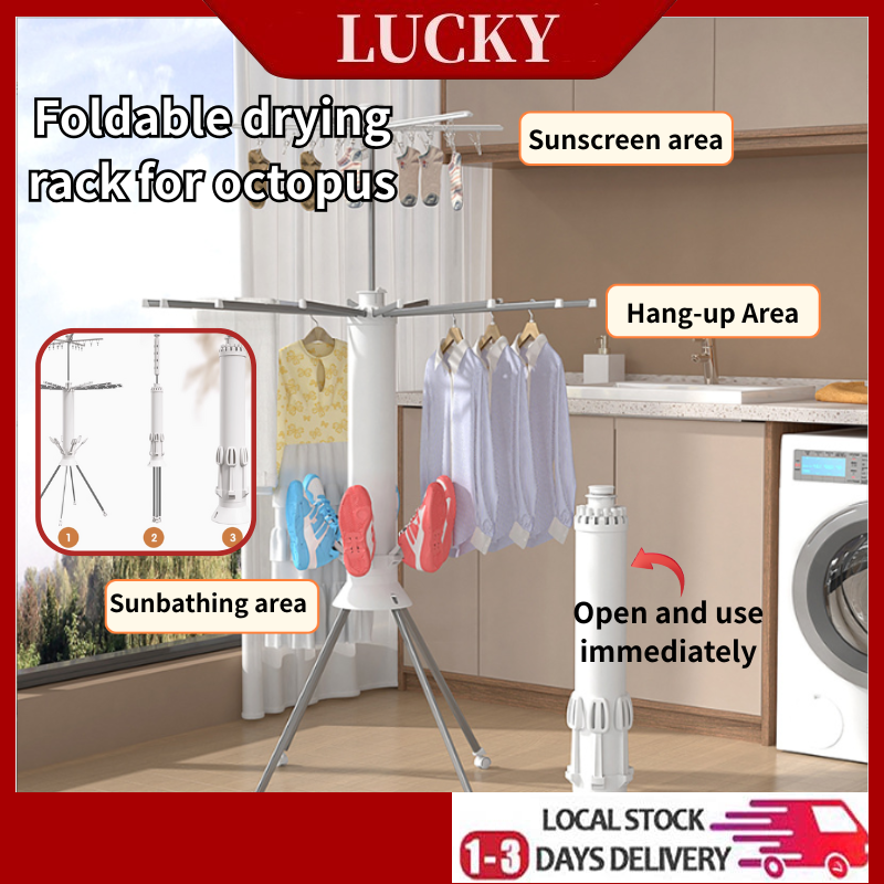 Multifunctional Clothes Drying Rack Foldable 4/3Tiers Octopus Drying ...