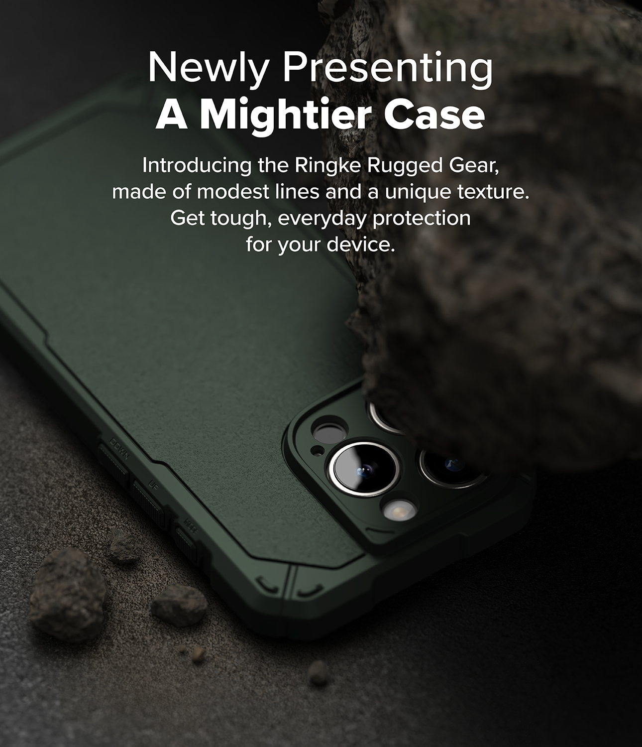 Ringke Rugged Gear Cover Per IPhone 16 Pro Max: Custodia Antiurto Verde Scuro Con Presa Antiscivolo - 4