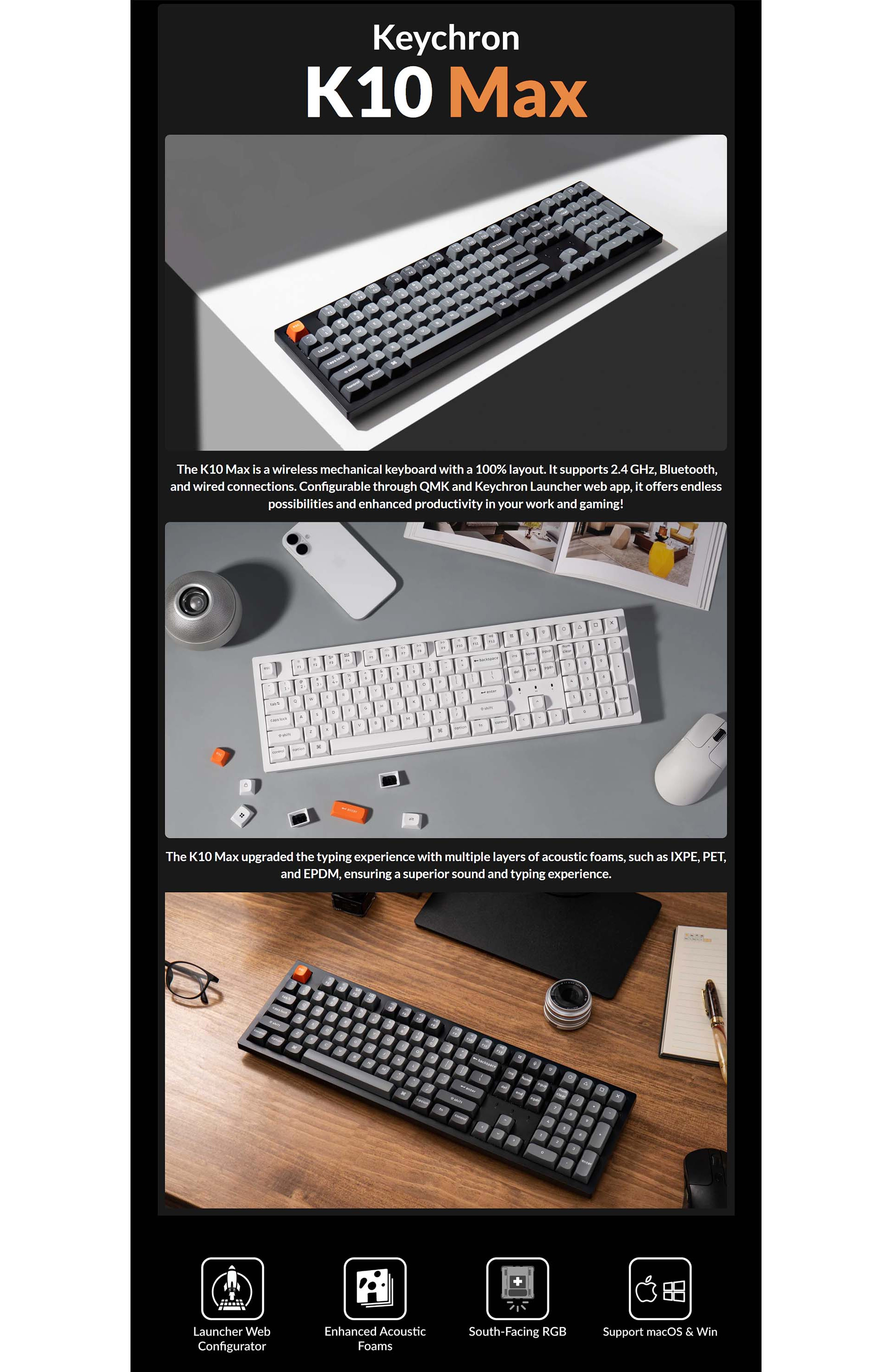 Keychron K10 Max Wireless Mechanical Keyboard | Shopee Philippines