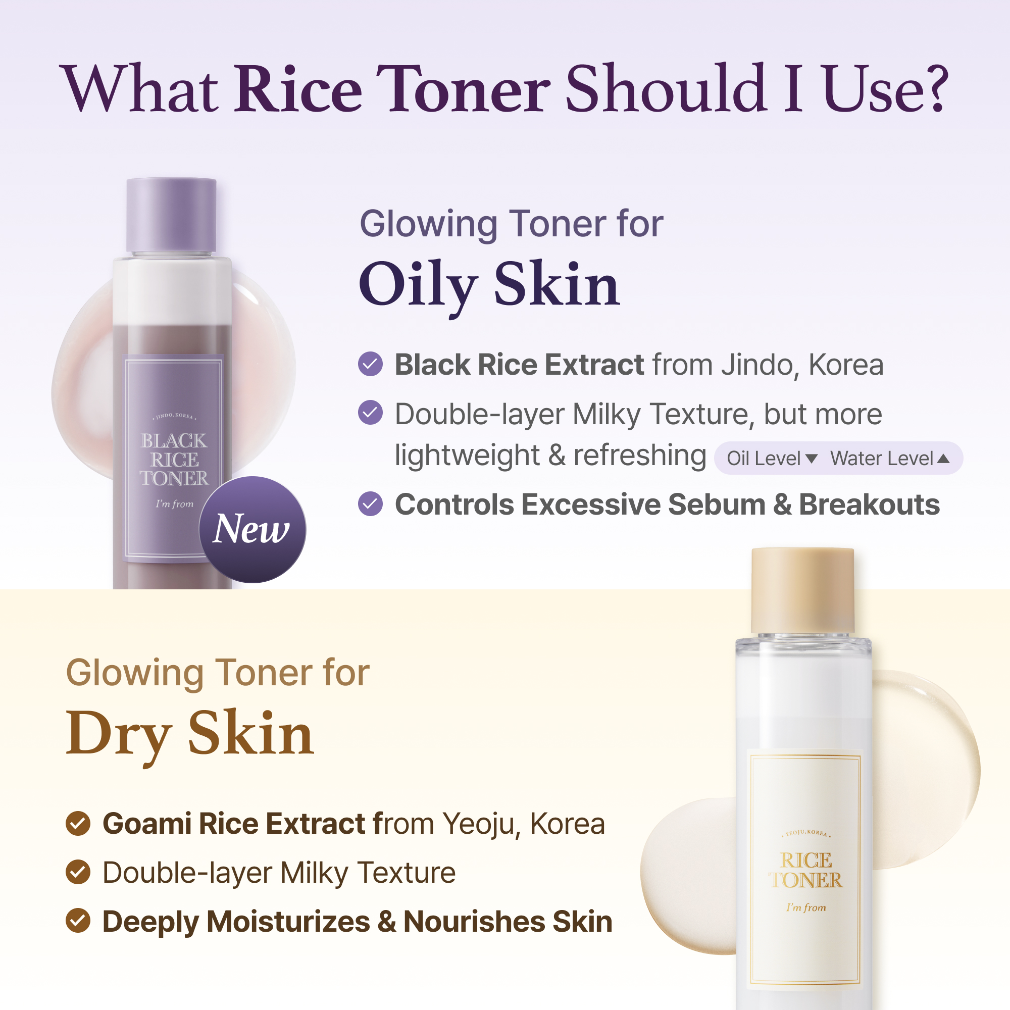 [I'm from] Black Rice Toner 30ml / Glowy, not oily / for oily skin ...