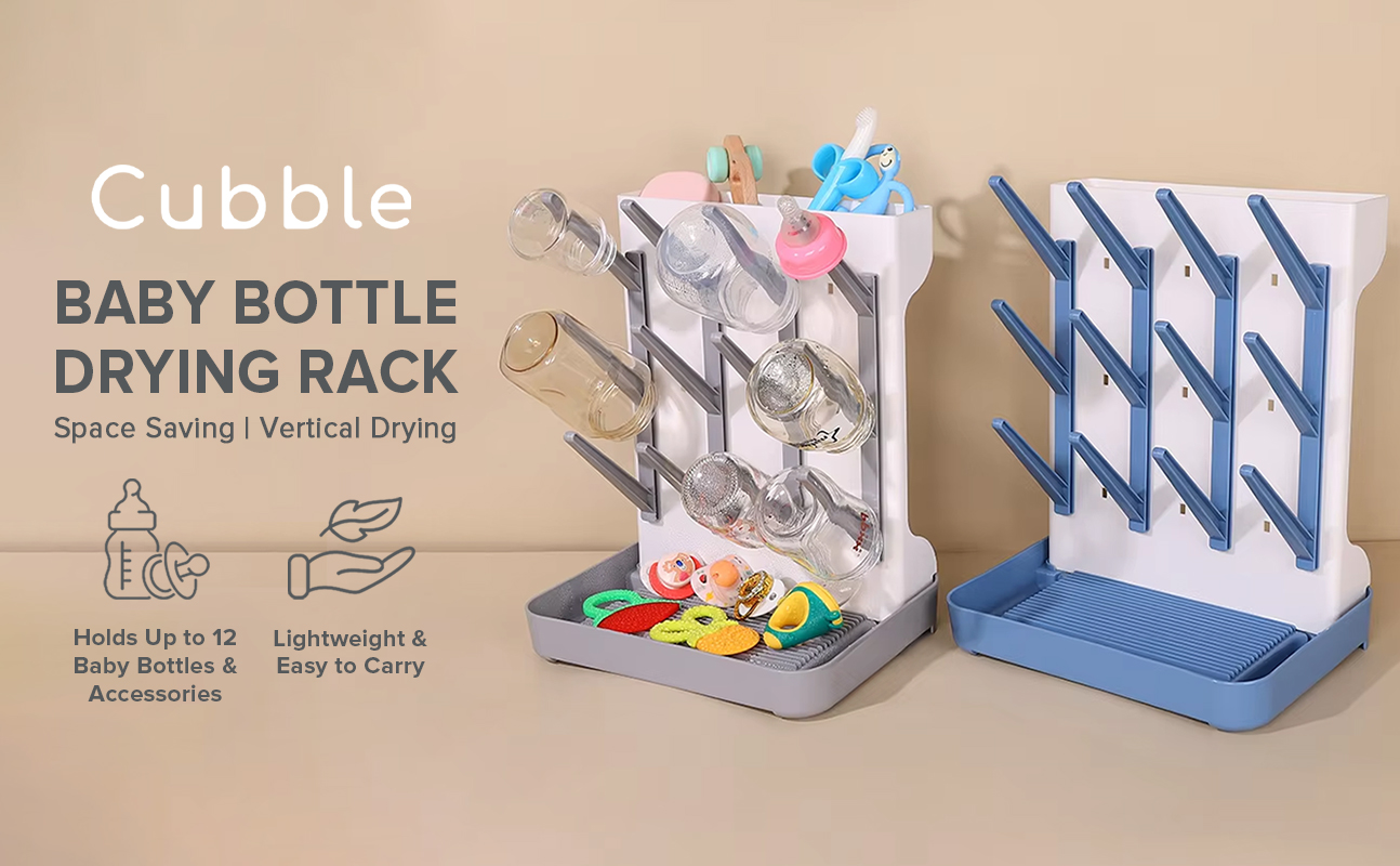 Cubble Baby Bottle Drying Rack (2 Colors) Vertical, Space Saving ...