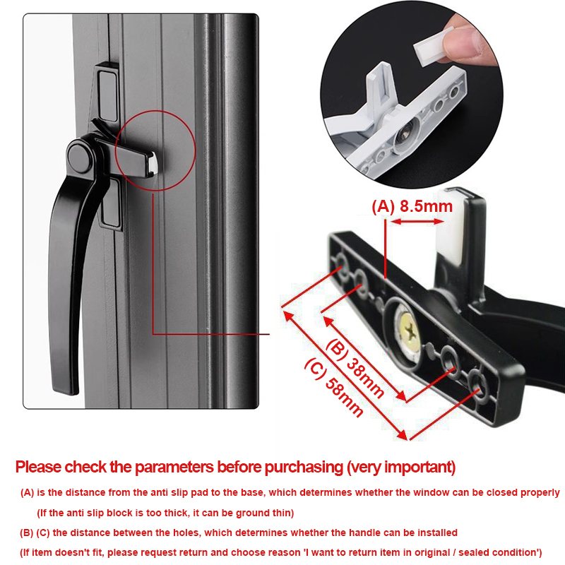 SG - HDB Window Locking Handle - Aluminium Casement Lever Replacement ...