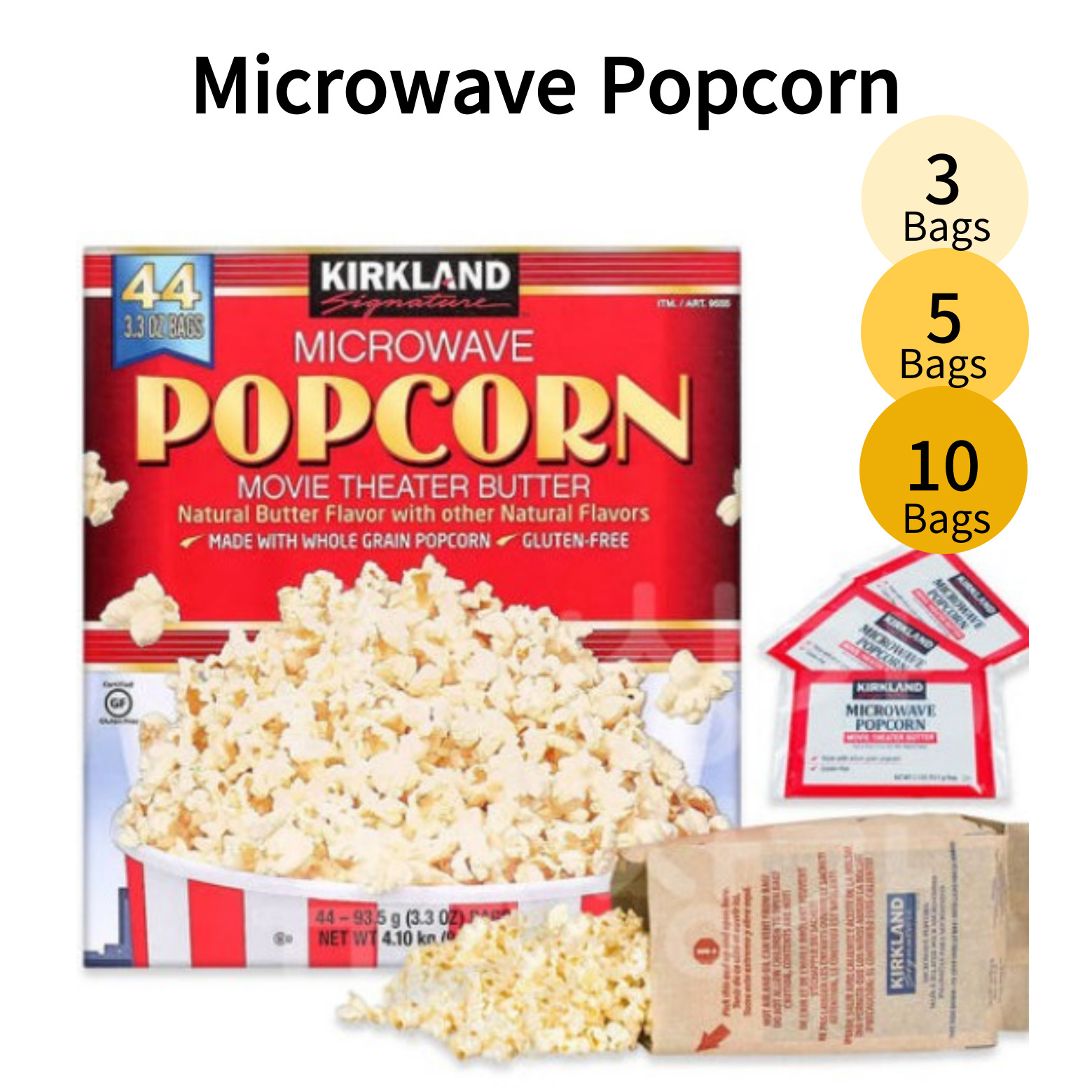 Kirkland Signature Microwave Popcorn 93.5g x 3ea / 5ea / 10ea | Shopee ...