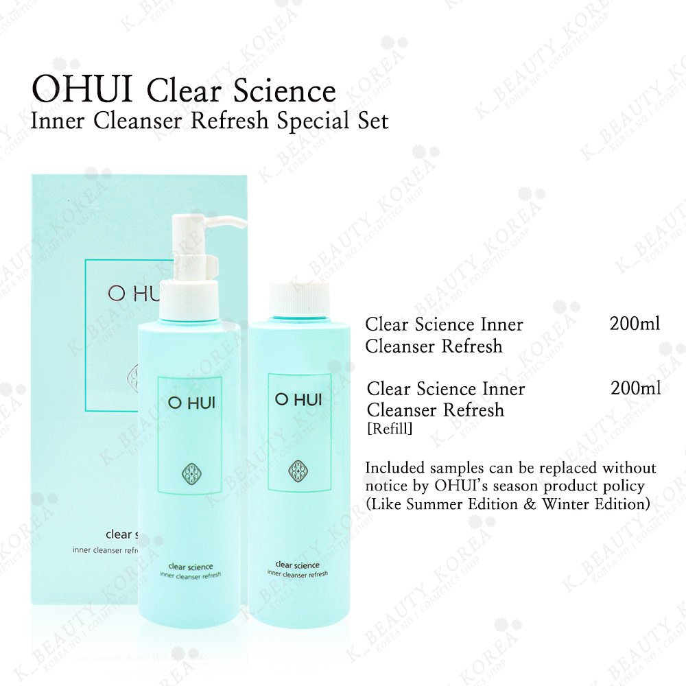[O HUI] Clear Science Inner Cleanser Refresh 2pcs Special Set (200ml ...