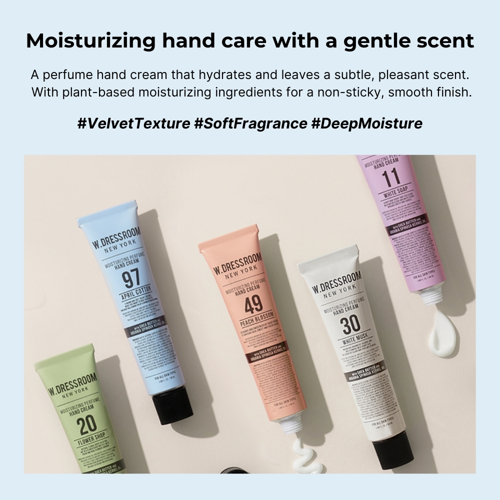 W.Dressroom Perfumed Hand Cream 50ml | Daily Moisturizing Hand Care ...