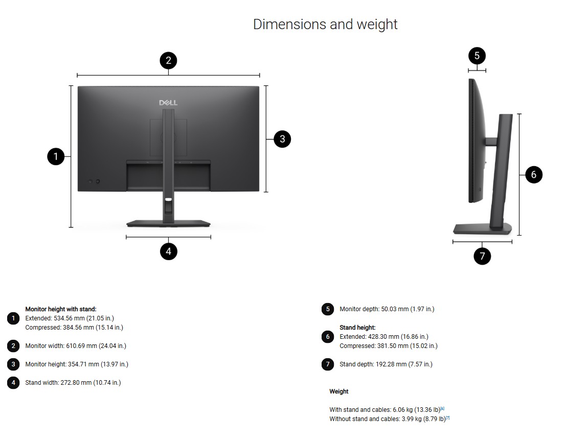 Dell Pro P 27 Monitor - P2726H FHD 1920x1080 Refresh Rate 120Hz IPS ...